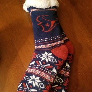 HOUSTON TEXANS FOOTY SLIPPERS WOMENS SZ 6-10 G7